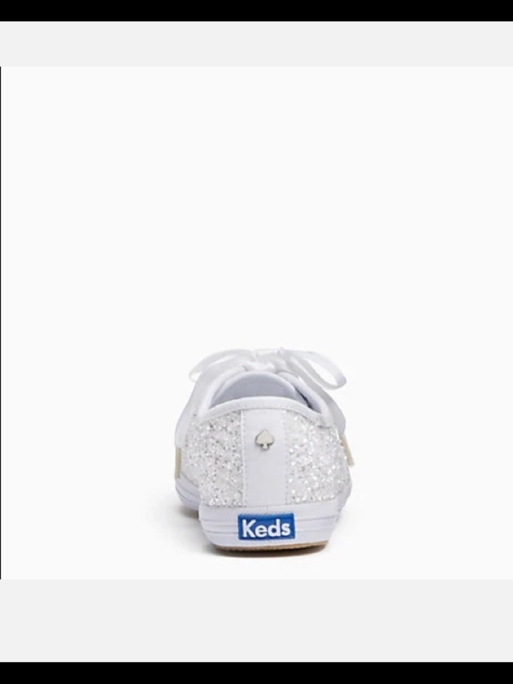 Keds x Kate Spade New York White Glitter Women's Low Top Sneaker Size 8.5 - Picture 2 of 11